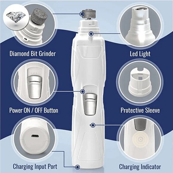 New Pet Nail Grinder | Rechargeable | Easy To Use | LED | Quiet | Rexipets - Picture 2 of 10